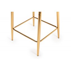 Cezanne Grey Velvet Fabric Bar Stool with Gold Legs (Pair)