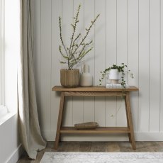 Rosen Rustic Oak Console Table with Shelf