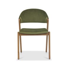 Rosen Rustic Oak Cedar Velvet Fabric Upholstered Chairs