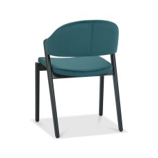 Rosen Peppercorn Azure Velvet Fabric Upholstered Side Chairs