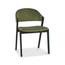 Rosen Peppercorn Cedar Velvet Fabric Upholstered Side Chairs