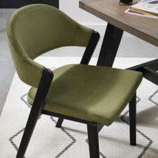Rosen Peppercorn Cedar Velvet Fabric Upholstered Side Chairs