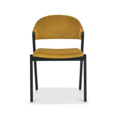 Rosen Peppercorn Dark Mustard Velvet Fabric Upholstered Side Chairs
