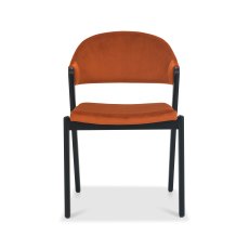 Rosen Peppercorn Rust Velvet Fabric Upholstered Side Chairs