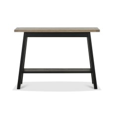 Rosen Weathered Oak & Peppercorn Console Table with Shelf