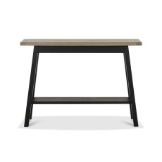 Rosen Weathered Oak & Peppercorn Console Table with Shelf
