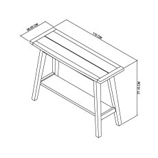 Rosen Weathered Oak & Peppercorn Console Table with Shelf