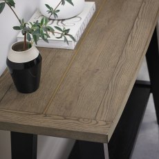 Rosen Weathered Oak & Peppercorn Console Table with Shelf