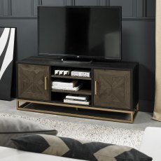 Varela Fumed Oak Entertainment Unit with Doors