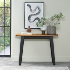 Castello Rustic Oak & Peppercorn Console Table