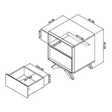 Olsen Scandi Oak & Dark Grey 1 Drawer Nightstand