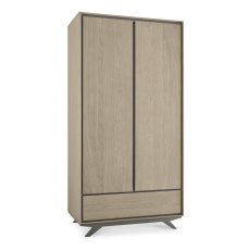 Olsen Scandi Oak & Dark Grey Double Wardrobe