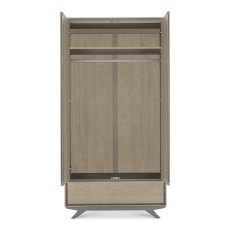 Olsen Scandi Oak & Dark Grey Double Wardrobe