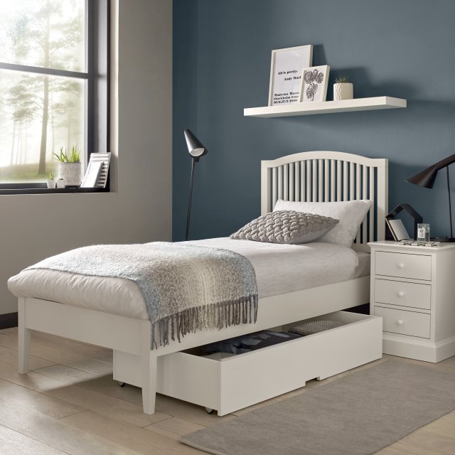 Palmer White Slatted Single Bed Frame 90cm Palmer White Slatted Single Bed Frame 90cm
