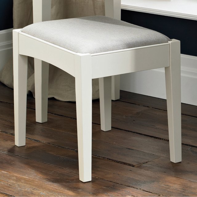 Colman - Soft Grey Vanity Stool in Pebble Grey Fabric Colman - Soft Grey Vanity Stool in Pebble Grey Fabric