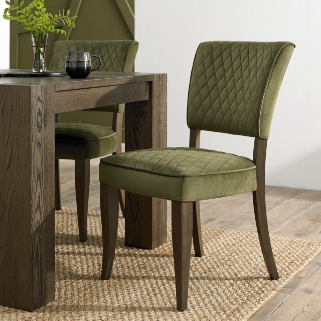 Constable - Fumed Oak Dining Chair in Cedar Velvet (Pair) Constable - Fumed Oak Dining Chair in Cedar Velvet (Pair)
