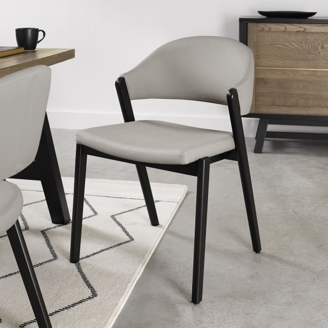 Rosen - Peppercorn Dining Chair in Grey Bonded Leather (Pair) Rosen - Peppercorn Dining Chair in Grey Bonded Leather (Pair)