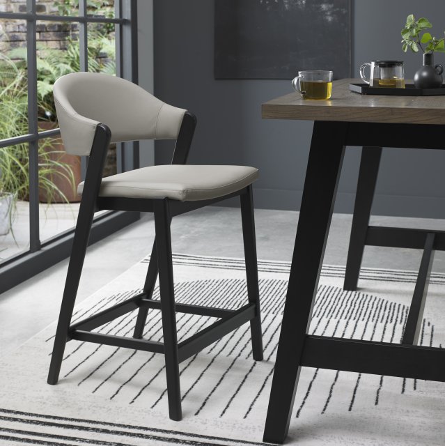 Rosen - Peppercorn Bar Stool in Grey Bonded Leather Rosen - Peppercorn Bar Stool in Grey Bonded Leather