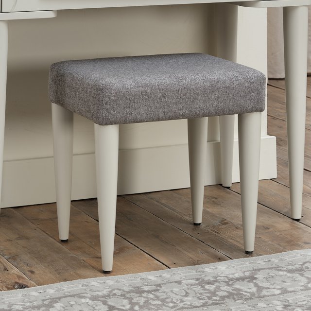 Norman - Scandi Oak Vanity Stool in Grey Fabric Norman - Scandi Oak Vanity Stool in Grey Fabric