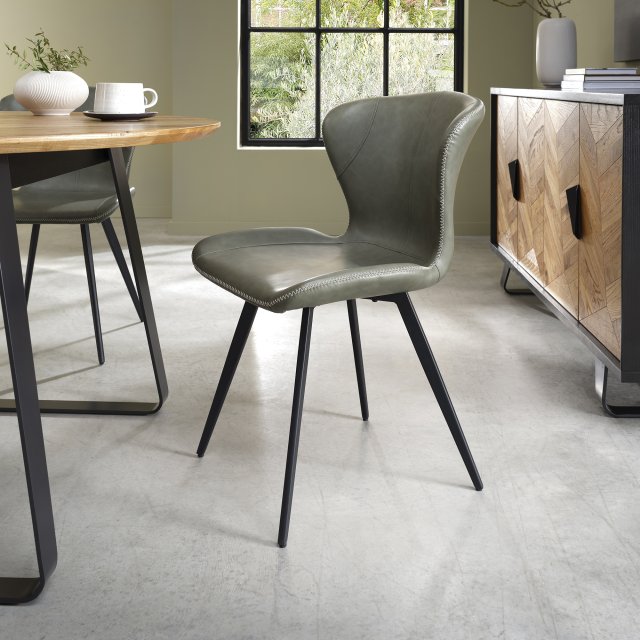 Garcia Olive Vintage Faux Leather Dining Chair (Pair) Garcia Olive Vintage Faux Leather Dining Chair (Pair)