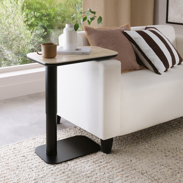 Riley - Beige Ceramic Gas Lift Sofa Table Riley - Beige Ceramic Gas Lift Sofa Table