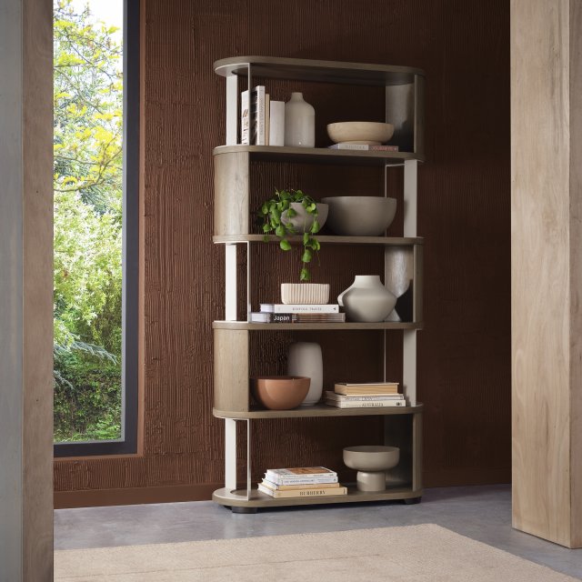 Nova - Grey Oiled Oak Open Display Unit
