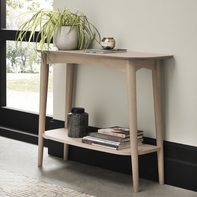 Johansen - Scandi Oak Console Table With Shelf Johansen - Scandi Oak Console Table With Shelf