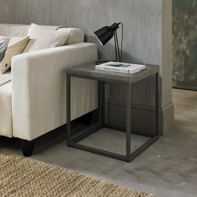 Home Origins Degas Zinc & Dark Grey Side Table - feature
