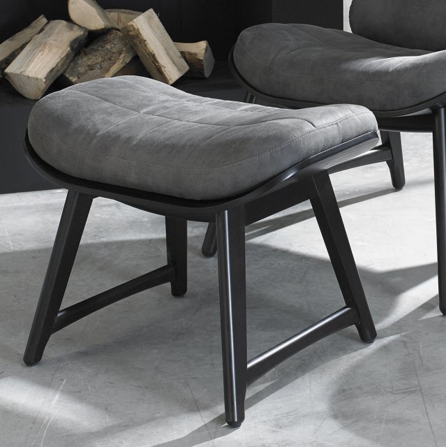 Home Origins Tuxen Peppercorn Footstool- Dark Grey Fabric- feature