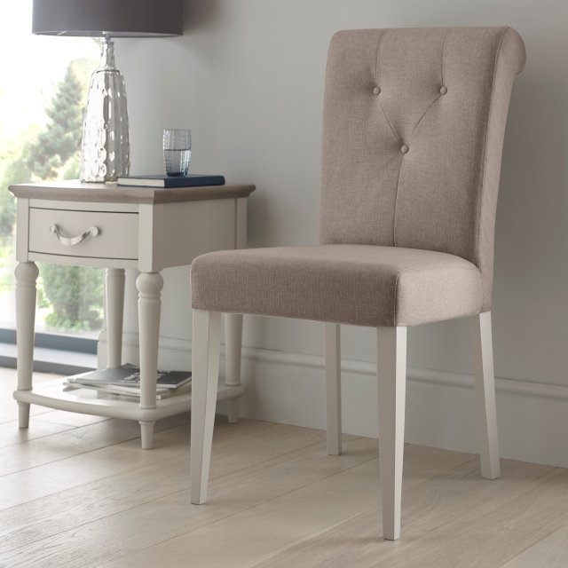 Miller - Soft Grey Dining Chair in Pebble Grey Fabric (Pair) Miller - Soft Grey Dining Chair in Pebble Grey Fabric (Pair)