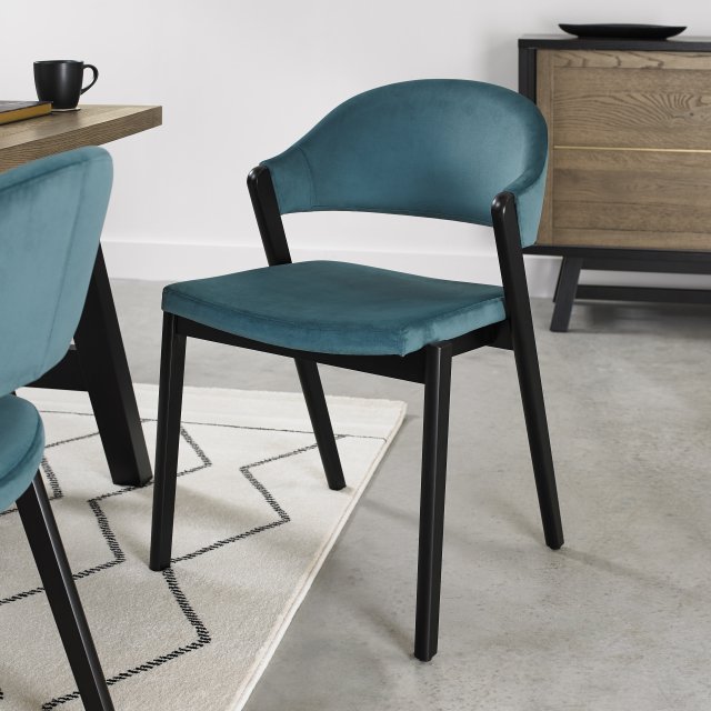 Rosen - Peppercorn Dining Chair in Azure Velvet (Pair) Rosen - Peppercorn Dining Chair in Azure Velvet (Pair)