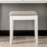 Palmer White Vanity Stool - Pebble Grey Fabric