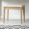 Rimini Aged Oak Vanity Stool - Ivory Bonded Leather