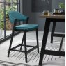 Rosen Peppercorn Upholstered Bar Stool in an Azure Velvet Fabric