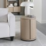 Astra Scandi Oak & Peppercorn Round Lamp Table