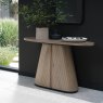 Astra Grey Oiled Oak & Peppercorn Oval Console Table