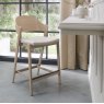 Astra Scandi Oak Bar Stool in Ivory Bonded Leather