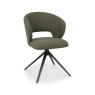Stella 360° Self Returning Swivel Chair in a Green Boucle Fabric with Black Legs