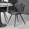 Arlo Dark Grey Faux Leather Chair with Black Legs