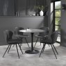 Mason Matt Grey Ceramic Circular Bistro Table With Black Base
