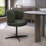 Marcel - 360° Swivel Chair in a Green Boucle Fabric with Black Legs
