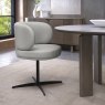 Marcel - 360° Swivel Chair in a Light Grey Faux Leather with Black Legs