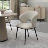 Luca - Ivory Faux Leather Chair with Matt Black Legs