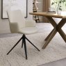 Rowan - 360° Self Returning Swivel Chair in a Ivory Faux Leather with Black Legs