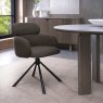Hudson - 360° Self Returning Swivel Chair in a Brown Boucle Fabric with Black Legs