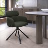 Hudson - 360° Self Returning Swivel Chair in a Green Boucle Fabric with Black Legs