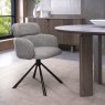 Hudson - 360° Self Returning Swivel Chair in a Grey Boucle Fabric with Black Legs