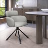 Hudson 360° Self Returning Swivel Chair in a Light Grey Faux Leather with Black Legs