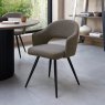Sterling - Brown Boucle Fabric Chair with Black Legs