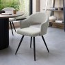 Sterling - Grey Boucle Fabric Chair with Black Legs